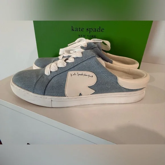 Kate Spade Women’s Denim and Cream Slip-On Sneakers - Picture 2 of 9